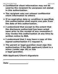 Form RSA-1313A-LP Authorization for Release of Rsa Records - Large Print - Arizona, Page 5