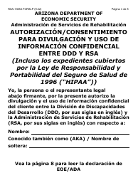 Document preview: Formulario RSA-365A-SLP Autorizacion/Consentimiento Para Divulgacion Y Uso De Informacion Confidencial Entre Ddd Y Rsa - Letra Grande - Arizona (Spanish)
