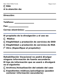 Formulario RSA-365A-SLP Autorizacion/Consentimiento Para Divulgacion Y Uso De Informacion Confidencial Entre Ddd Y Rsa - Letra Grande - Arizona (Spanish), Page 3