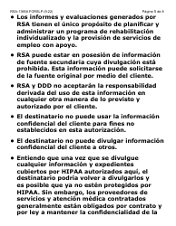 Formulario RSA-365A-SLP Autorizacion/Consentimiento Para Divulgacion Y Uso De Informacion Confidencial Entre Ddd Y Rsa - Letra Grande - Arizona (Spanish), Page 5