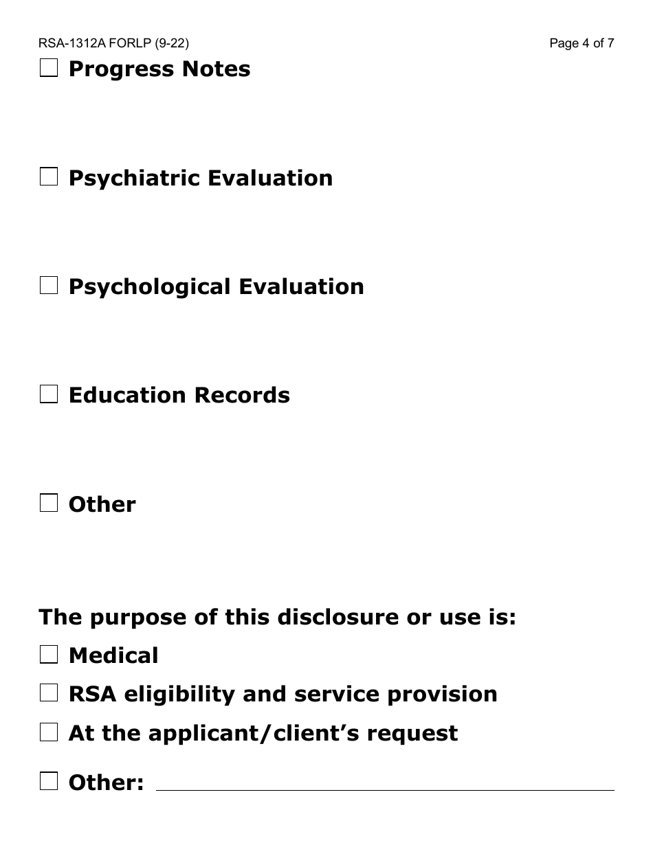 Form RSA-1312A-LP Authorization for Disclosure of Health Information to Rsa - Large Print - Arizona, Page 4