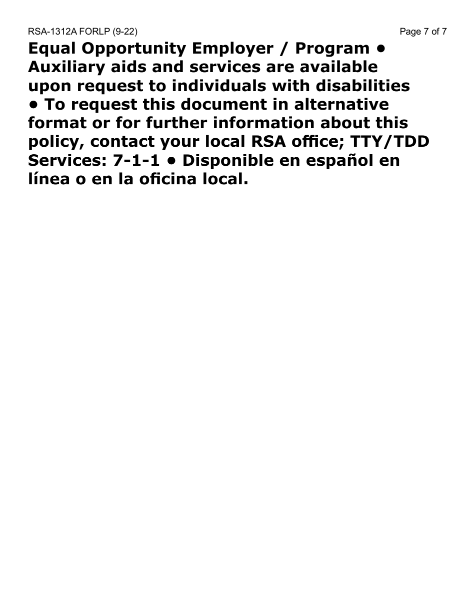 Form RSA-1312A-LP Authorization for Disclosure of Health Information to Rsa - Large Print - Arizona, Page 7