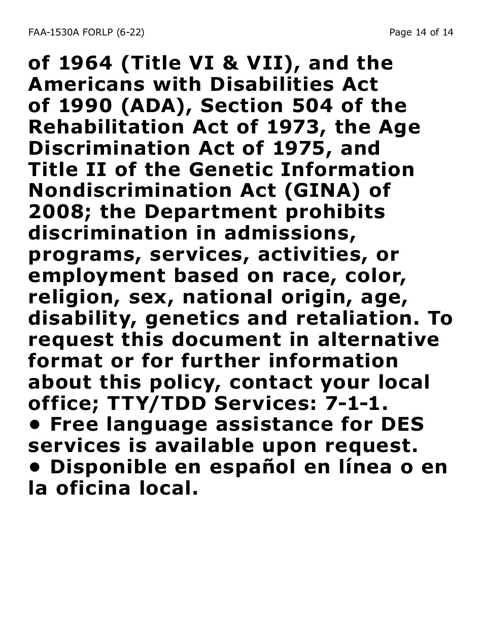 Form FAA-1530A-LP Abawd Participation and Referral Notice - Large Print - Arizona, Page 14