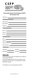 Document preview: Form HRP-1033A Commodity Senior Food Program (Csfp) Id/Transfer Card - Arizona (English/Spanish)
