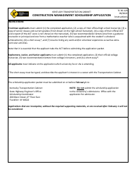Document preview: Form TC90-129 Construction Management Scholarship Application - Kentucky