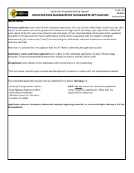 Form TC90-129 Construction Management Scholarship Application - Kentucky