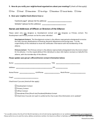 Neighborhood Alliance Annual Update Form - City of Fort Worth, Texas, Page 2