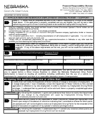 Application for Nebraska Employment Driving Permit - Support - Nebraska, Page 2