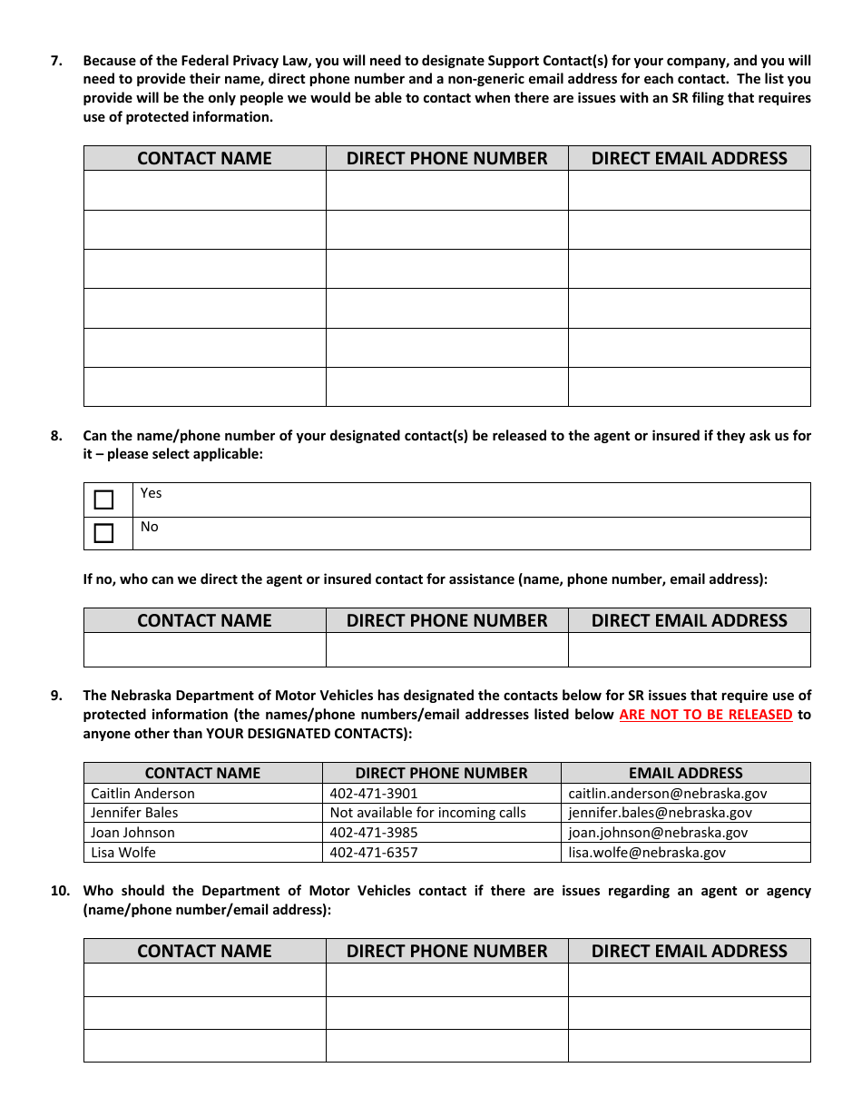 Signature Authorization Letter - Nebraska, Page 3