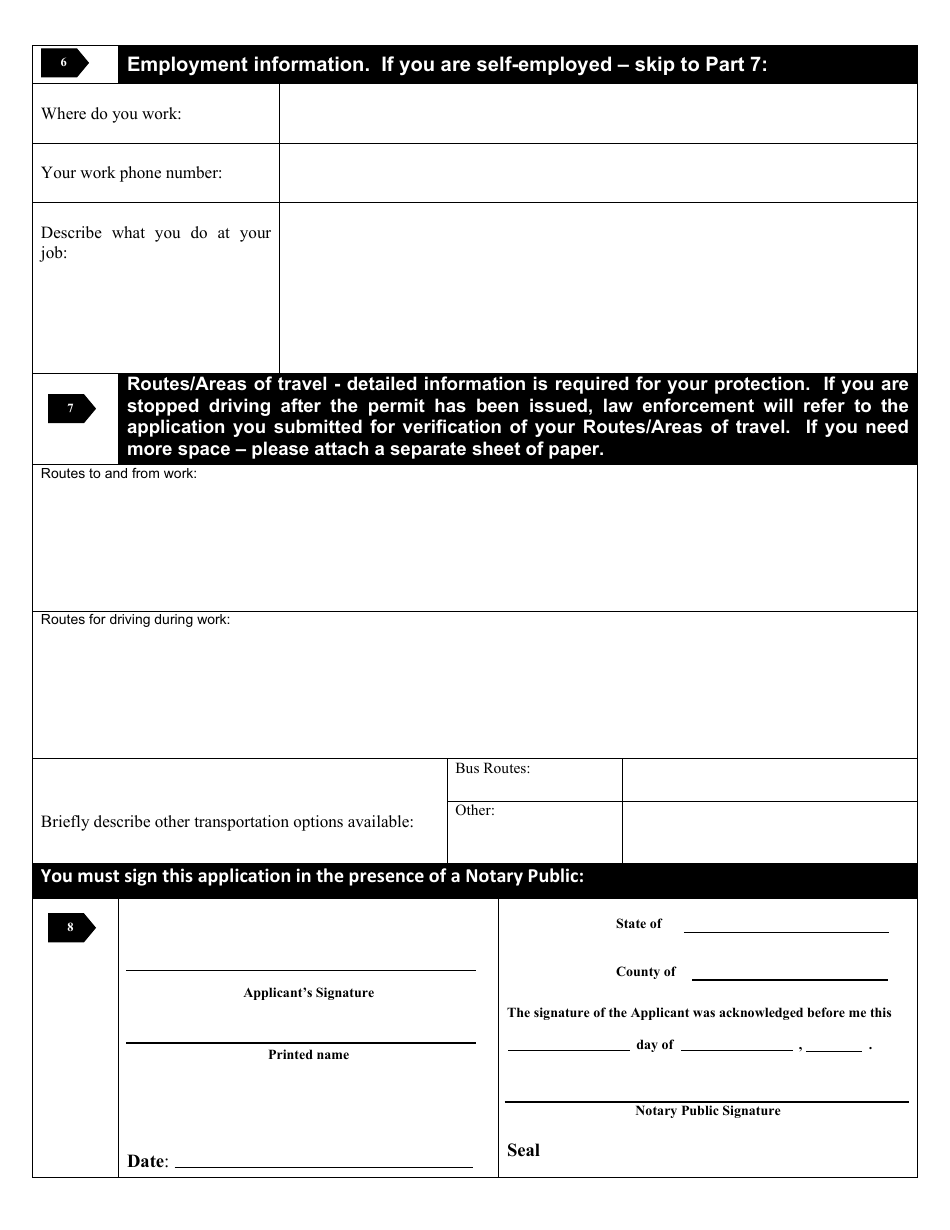 Application for Nebraska Employment Driving Permit - Point Revocation - Nebraska, Page 5