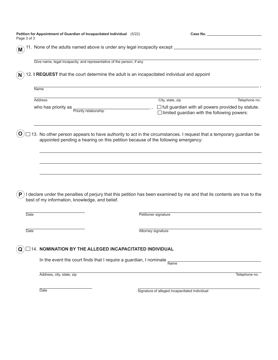 Form PC625 Download Fillable PDF or Fill Online Petition for ...