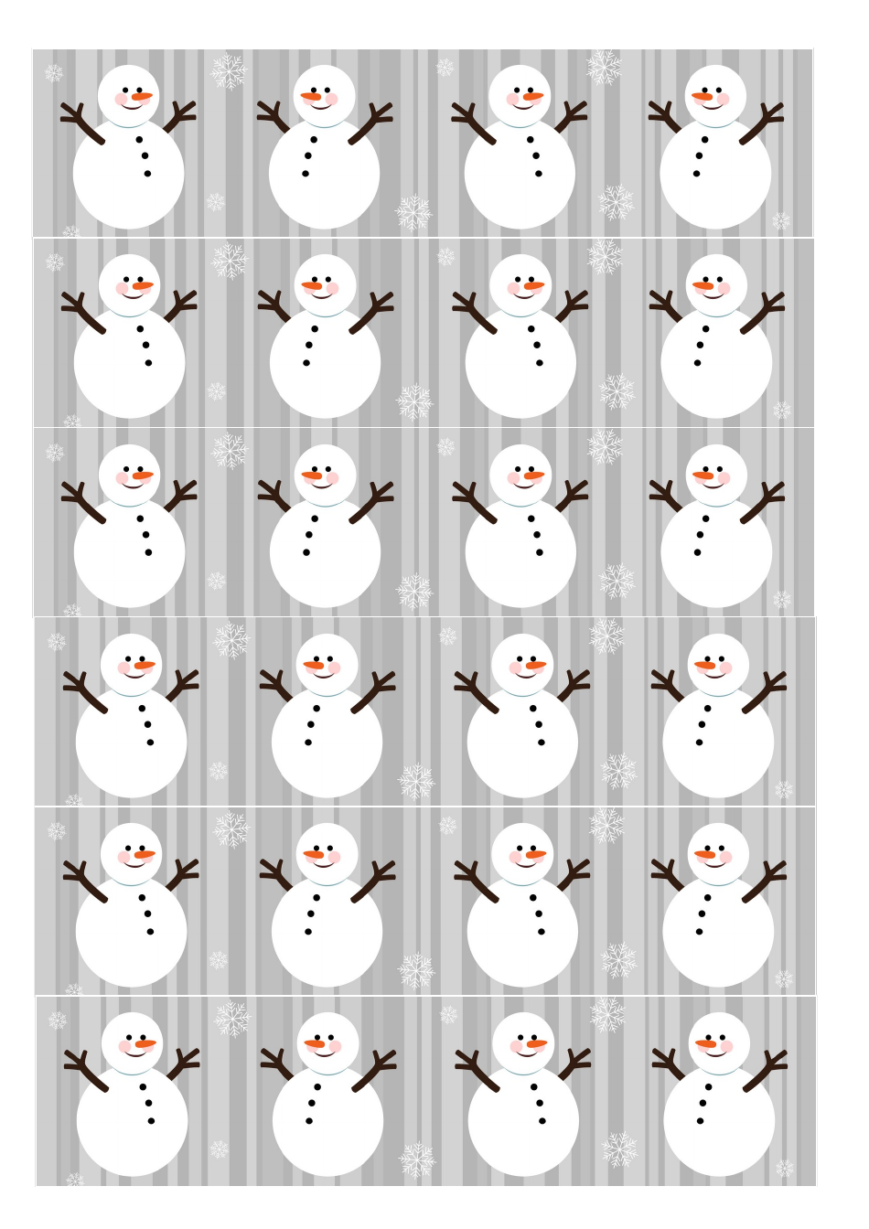 Snowman Christmas Paper Chain Template - Printable Holiday Craft