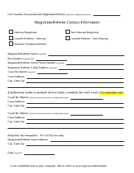 Document preview: Magistrate/Referee Contact Information - Michigan