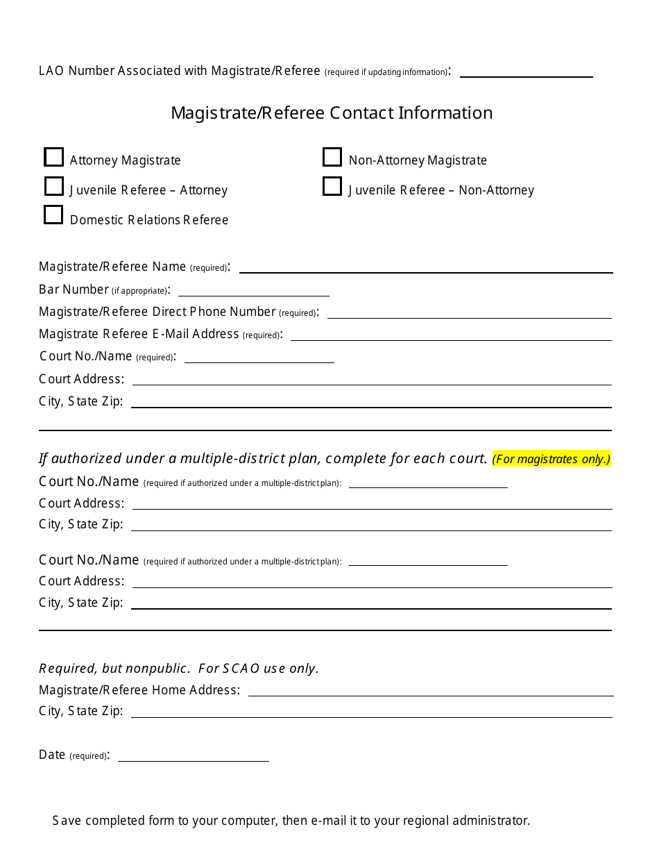 Magistrate / Referee Contact Information - Michigan, Page 1