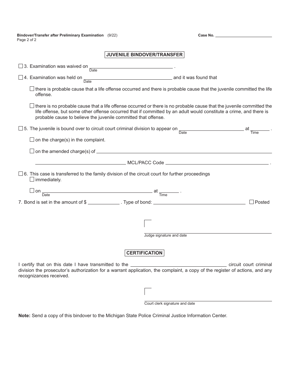 Form MC200S Felony Set - Summons - Michigan, Page 6