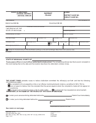Form MC200W Felony Set - Warrant - Michigan, Page 3