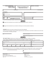 Document preview: Form MC246A Request and Warrant for Probation Violation - Michigan