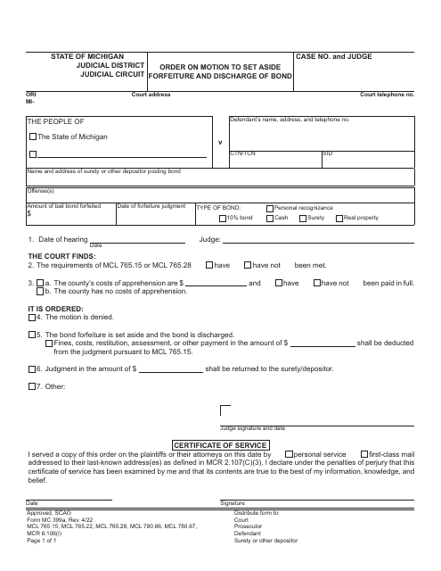 Form MC399A  Printable Pdf