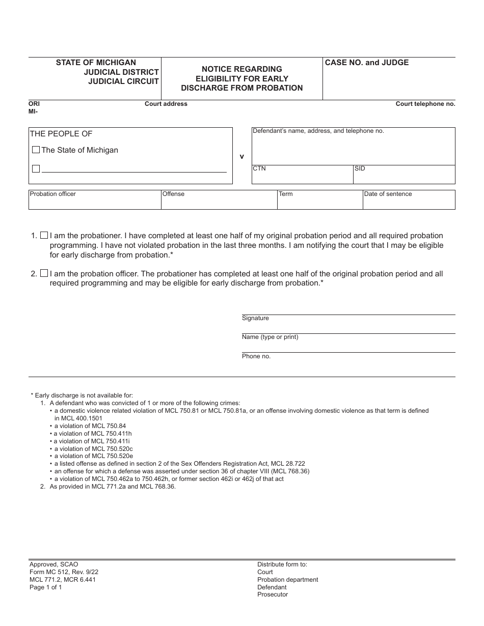 Form MC512 Download Fillable PDF or Fill Online Notice Regarding ...