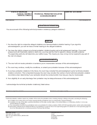 Document preview: Form MC521 Technical Probation Violation Acknowledgment - Michigan