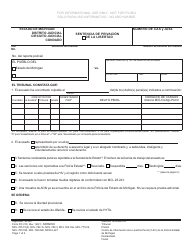 Document preview: Formulario MC219 Sentencia De Privacion/De La Libertad - Michigan (Spanish)