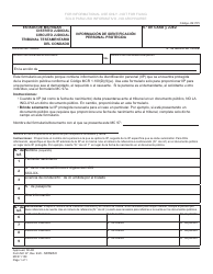 Document preview: Formulario MC97 Informacion De Identificacion Personal Protegida - Michigan (Spanish)