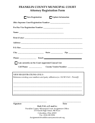 Attorney Registration Form - Franklin County, Ohio