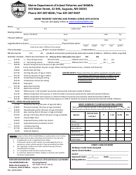 Document preview: Maine Resident Hunting and Fishing License Application - Maine