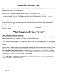 Trapping License Application - Maine, Page 2