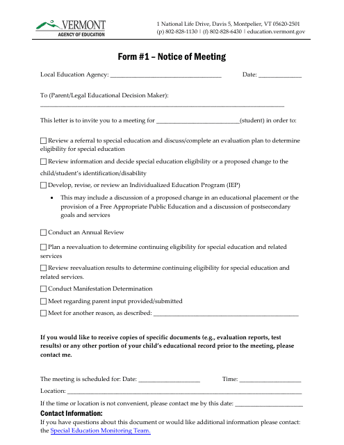 Form 1  Printable Pdf