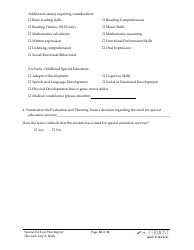 Form 2 Special Education Evaluation Plan and Report - Vermont, Page 10