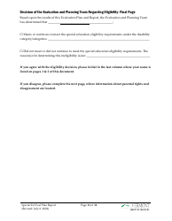 Form 2 Special Education Evaluation Plan and Report - Vermont, Page 11