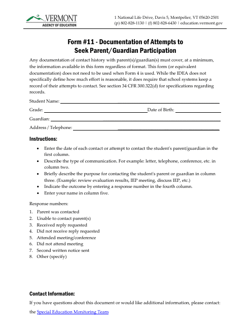 Form 11 Fill Out Sign Online And Download Printable PDF Vermont 