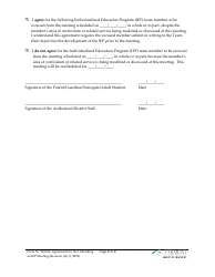 Form 5A Written Agreement for Not Attending an Iep Meeting - Vermont, Page 2