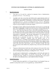 Document preview: Form GPCSF2 Petition for Temporary Letters of Administration - Georgia (United States)