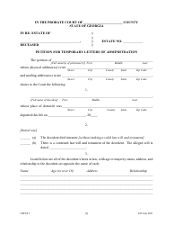 Form GPCSF2 Petition for Temporary Letters of Administration - Georgia (United States), Page 2
