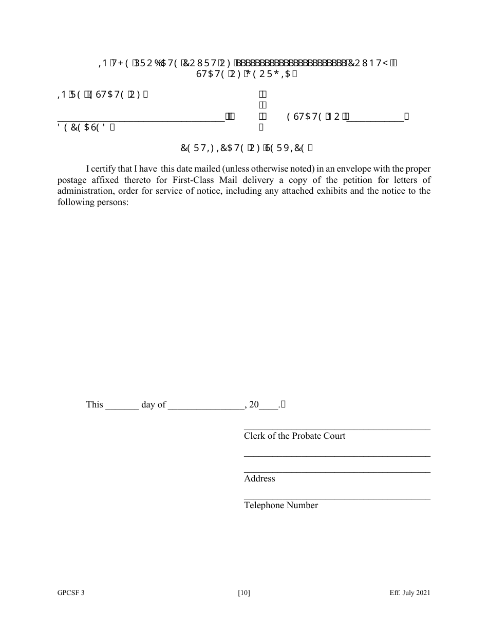 Form GPCSF3 - Fill Out, Sign Online and Download Fillable PDF, Georgia ...