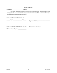Form GPCSF4 Petition to Probate Will in Common Form - Georgia (United States), Page 7