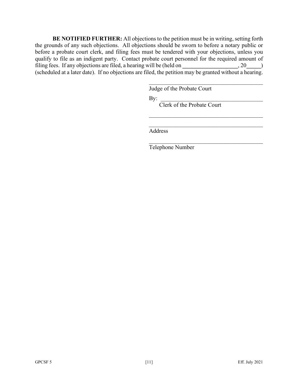 Form GPCSF5 Petition to Probate Will in Solemn Form - Georgia (United States), Page 13