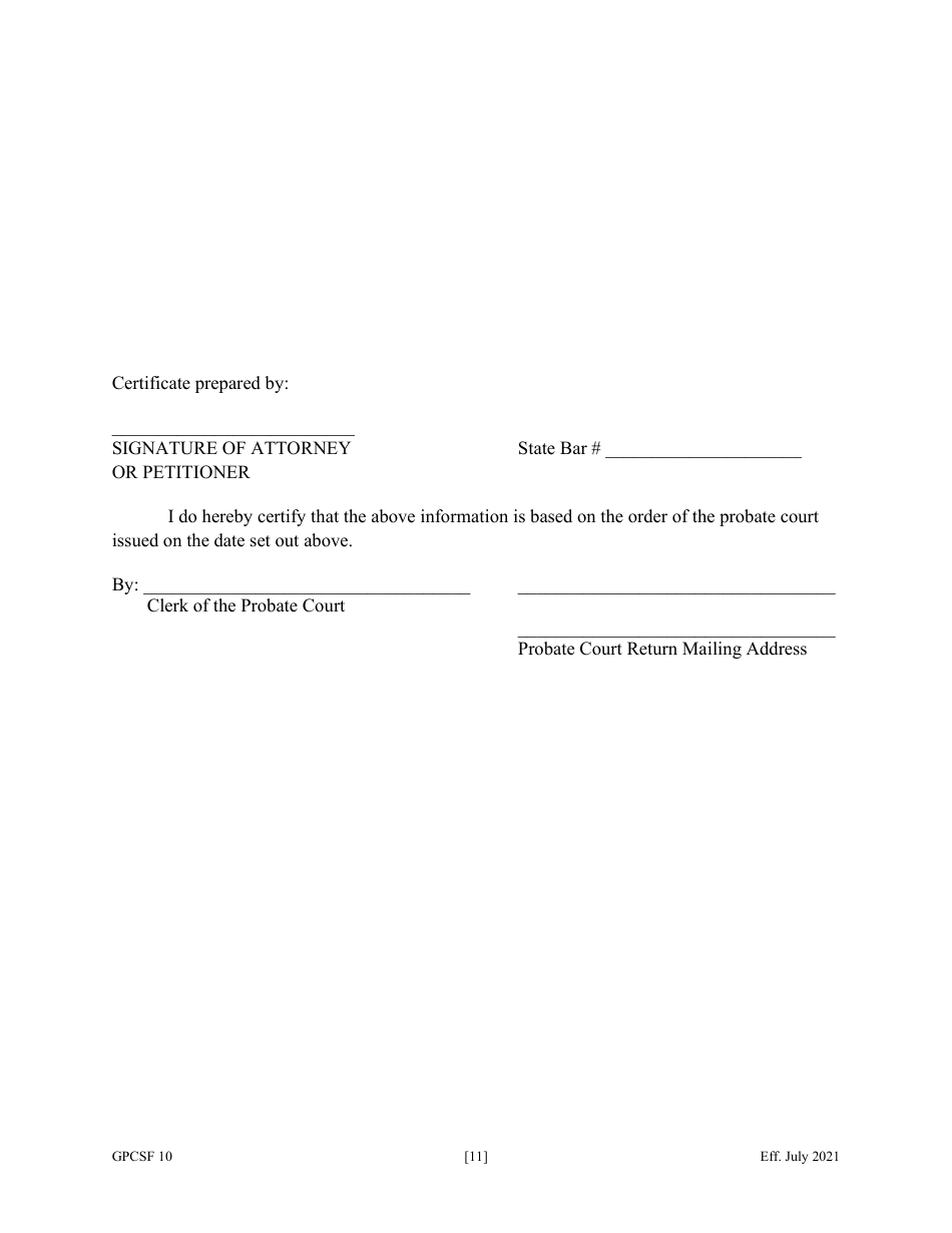 Form GPCSF10 Petition for Years Support - Georgia (United States), Page 13