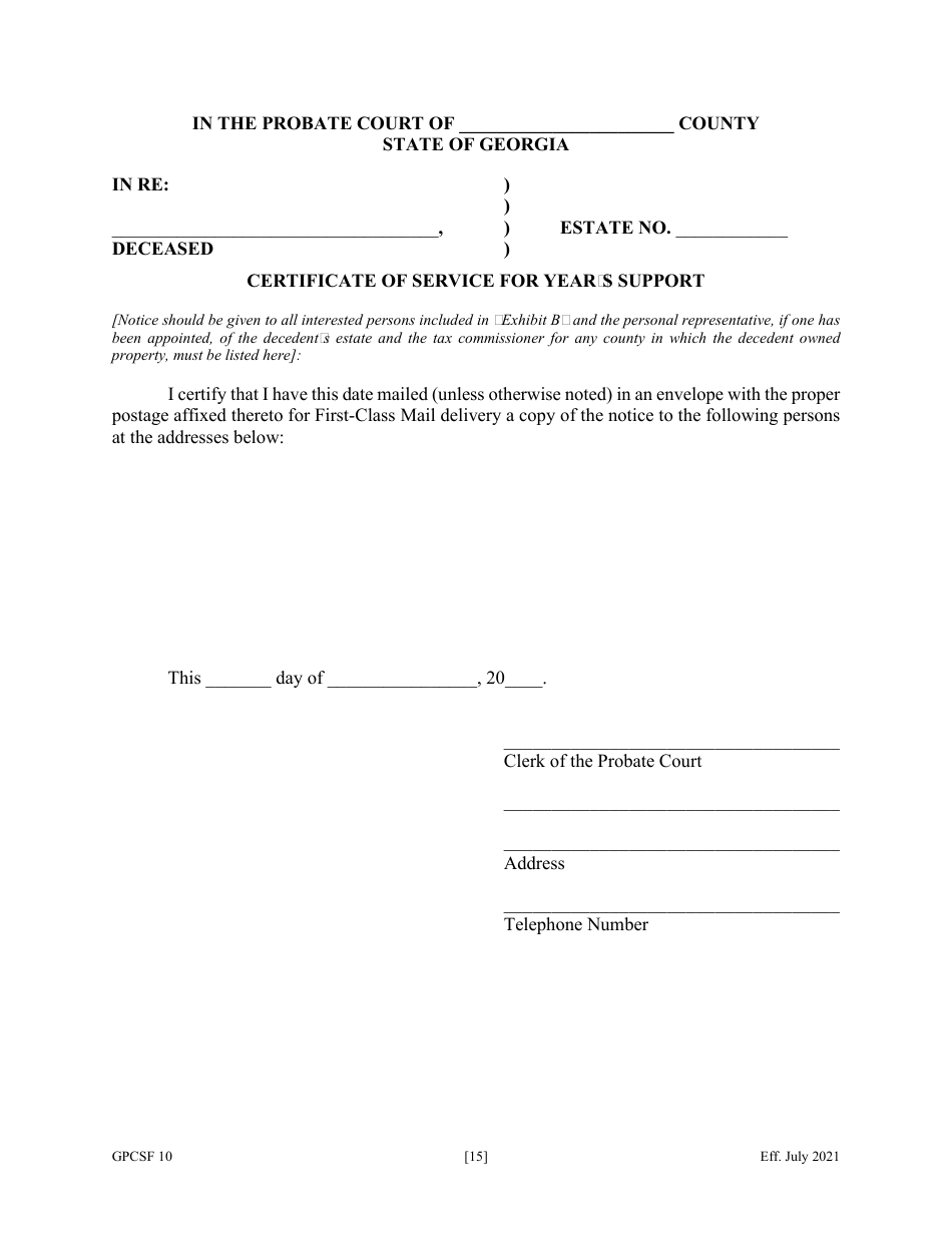 Form GPCSF10 Petition for Years Support - Georgia (United States), Page 17