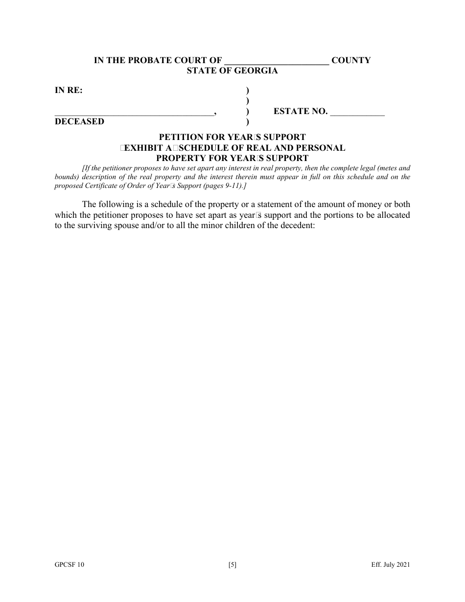 Form GPCSF10 Petition for Years Support - Georgia (United States), Page 7