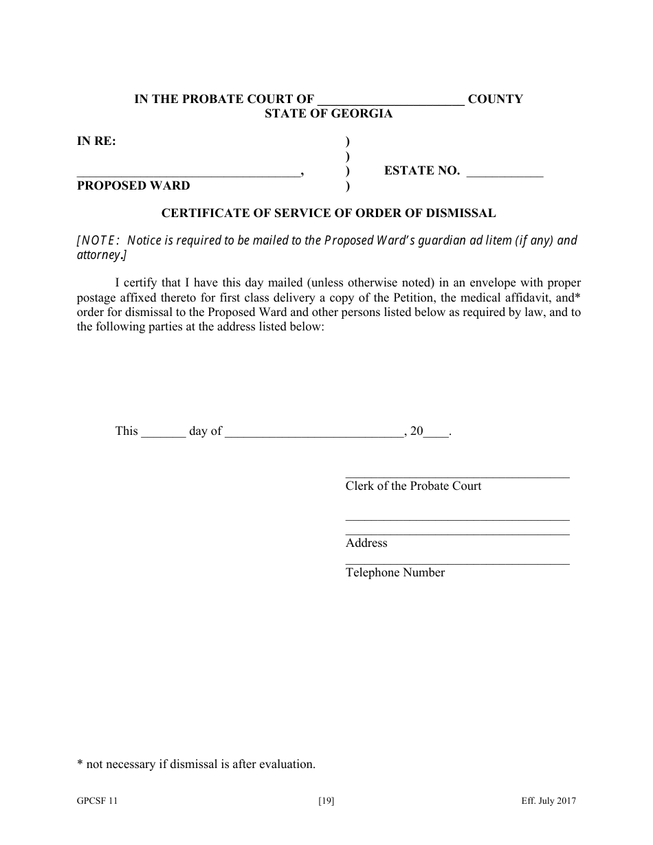 Form GPCSF11 Petition for Appointment of an Emergency Guardian and / or Emergency Conservator for a Proposed Ward - Georgia (United States), Page 21