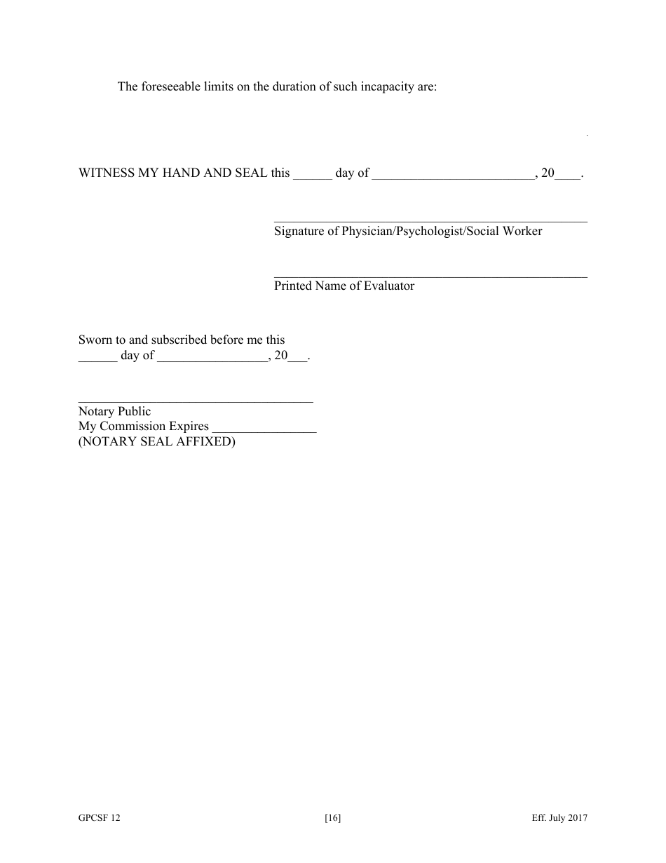 Form GPCSF12 Petition for Appointment of a Guardian and / or Conservator for a Proposed Ward - Georgia (United States), Page 18