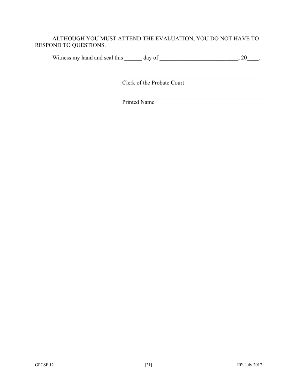 Form GPCSF12 Petition for Appointment of a Guardian and / or Conservator for a Proposed Ward - Georgia (United States), Page 23