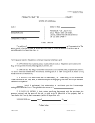 Form GPCSF14 Petition of Conservator for Leave to Sell Real or Personal Property or Rent, Lease, or Otherwise Dispose of Said Property - Georgia (United States), Page 11