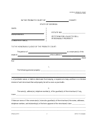 Form GPCSF15 Petition for Leave to Sell Perishable Property by Conservator - Georgia (United States), Page 3