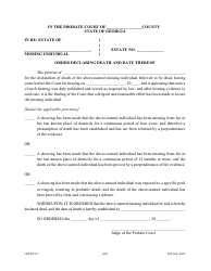 Form GPCSF18 Petition for Declaration of Death of Missing Individual Believed to Be Dead - Georgia (United States), Page 12