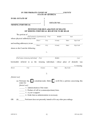 Form GPCSF18 Petition for Declaration of Death of Missing Individual Believed to Be Dead - Georgia (United States), Page 3