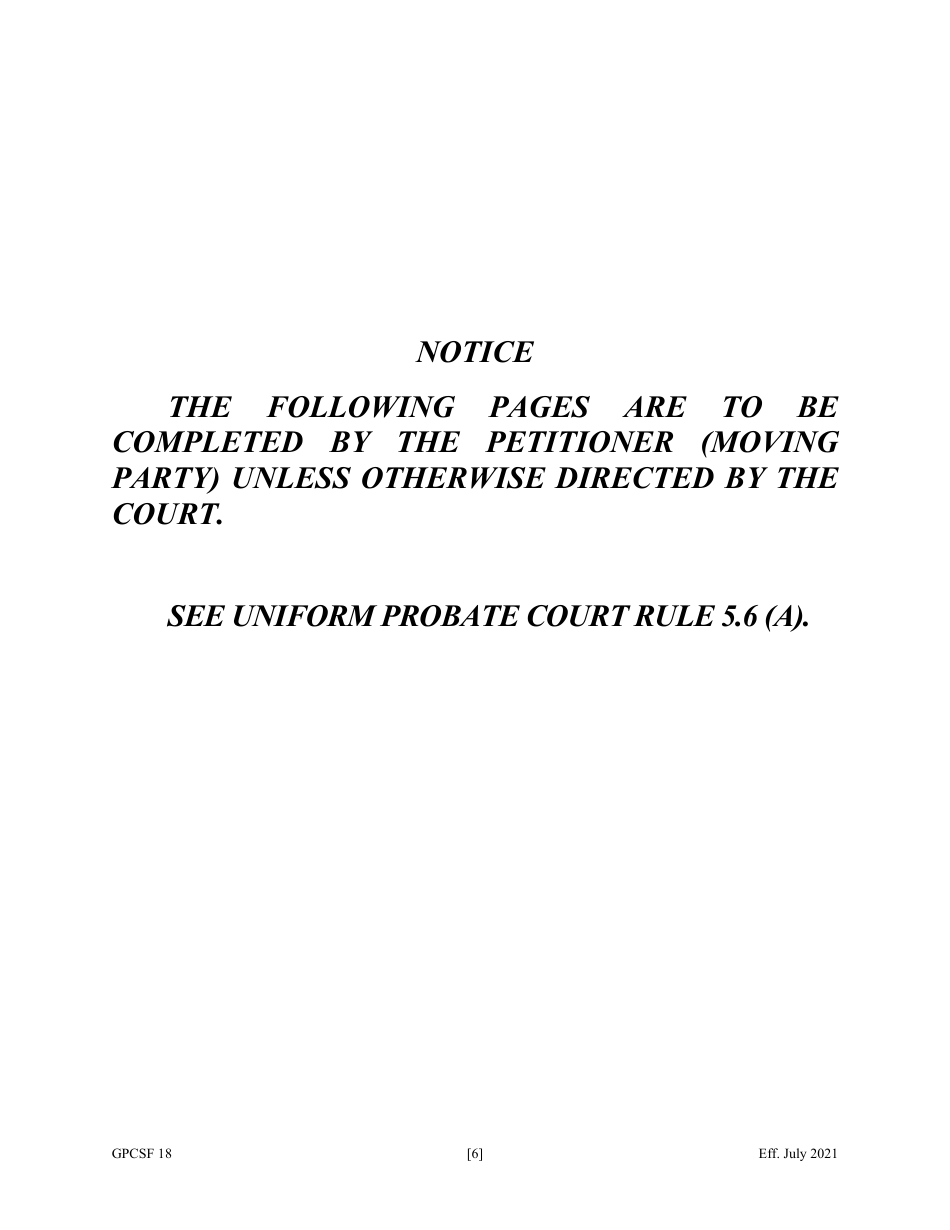 Form GPCSF18 Petition for Declaration of Death of Missing Individual Believed to Be Dead - Georgia (United States), Page 8